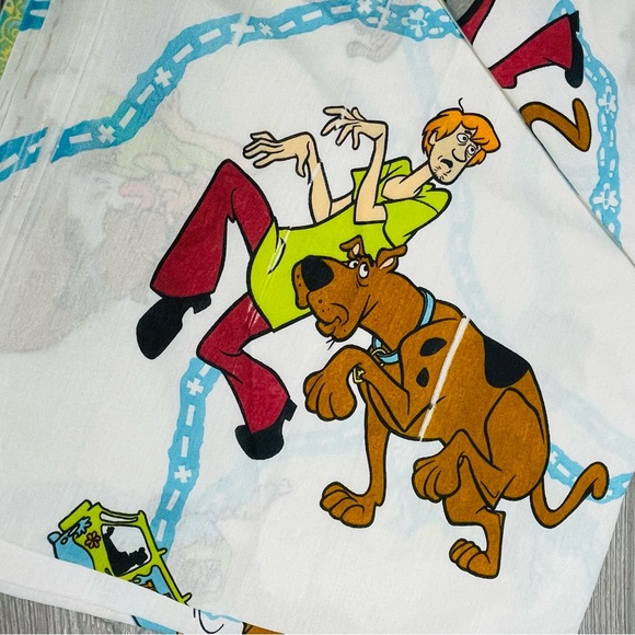 Vintage 1998 Hanna Barbera Scooby doo and shaggy twin bed sheet bedding retro - Picture 2 of 7